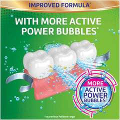 Polident mouthguard cleaner soaking a mouthguard for fresher wear.