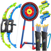 Polokping LED bow and arrow set with glow for evening target practice.