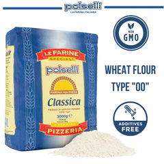 Polselli Classica 00 flour dough for authentic Neapolitan pizza dough.