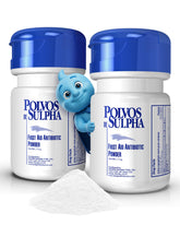 POLVOS DE SULPHA MENPER powder packet front for convenient on-the-go minor wound care.