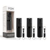 POM Premium Pepper Spray Keychain with quick-release for instant access during self-defense.