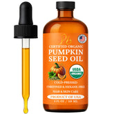 Pomberries pumpkin seed oil bottle for pure facial hydration and hair care