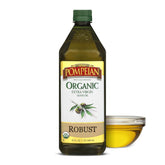 Pompeian Organic Robust EVOO bottle front, ideal for bold sautéing and finishing.