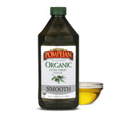 Pompeian Organic Smooth EVOO bottle ideal for everyday sautéing