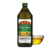 Pompeian Smooth EVOO bottle showing first cold pressed quality for everyday cooking