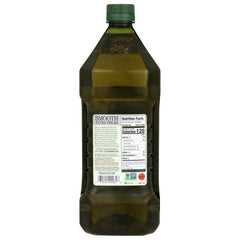 Pompeian Smooth EVOO label closeup highlighting authenticity and polyphenol content