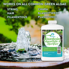 PondBliss Algaecide in use during fountain treatment restoring water clarity.