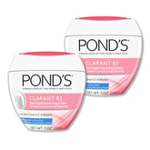 POND'S Clarant B3 cream jar on shelf showing rich hydration