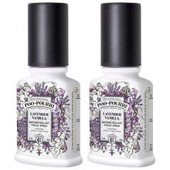 Poo-Pourri Lavender Vanilla bottle offering an odor barrier before use.