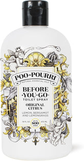 Poo-Pourri Original refill bottle shown front view for odor control.