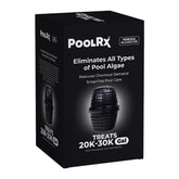 PoolRx black unit in skimmer basket for easy algae control.