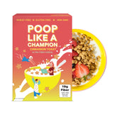Poop Like a Champion Cinnamon Toast cereal box front highlighting gluten-free, keto-friendly breakfast