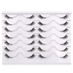 Pooplunch half false eyelashes deliver a natural cat-eye look with subtle volume.