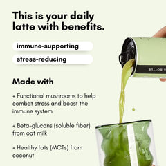 Pop & Bottle organic oat milk latte label and ingredients