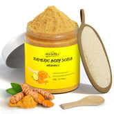 POP MODERN.C Turmeric body scrub bottle for deep exfoliation and smooth skin.