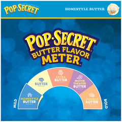 Pop Secret butter aroma rising from steaming popcorn in a serving bowl.