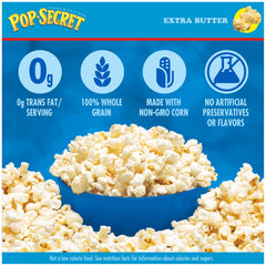 Serving bowl filled with Pop Secret Extra Butter for sharing.