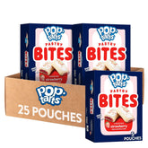 Pop-Tarts Bites Frosted Strawberry packaging showcases portable snack convenience for busy families.