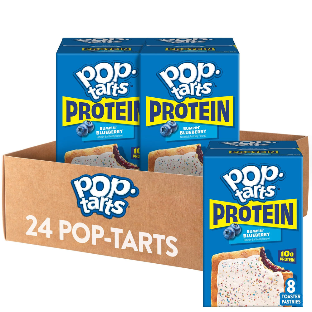 Pop-Tarts Protein Bumpin' Blueberry packaging for easy pantry stocking.