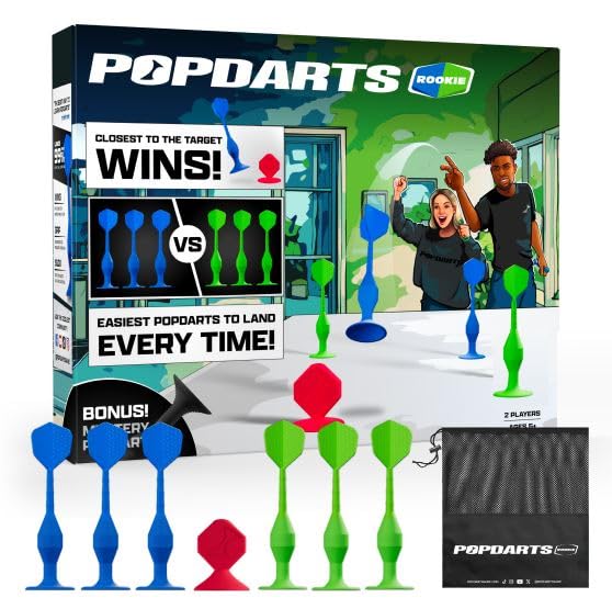 Popdarts Rookie Pack contents show beginner-friendly essentials for quick, family-friendly setup.