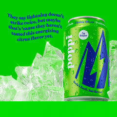 Poppi Alpine Blast ingredients label, illustrating agave inulin and cassava fiber.