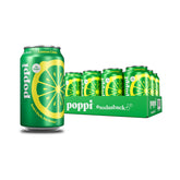 Poppi Lemon Lime prebiotic soda bottle with bright fizz and citrus aroma
