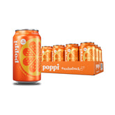 Poppi orange sparkling prebiotic soda bottle with crisp citrus flavor.