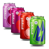 Poppi Classic Cola can on white, a refreshing prebiotic soda for daily use