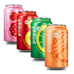 Poppi Raspberry Rose can offers a refreshing prebiotic soda for a quick fruity lift.