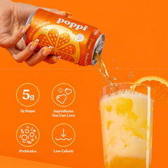 Poppi Strawberry Lemon can provides bright flavor and prebiotic sip