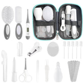 POPYJAN 24-piece newborn care kit in grey and white, organized for quick daily routines