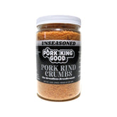 Pork King Good crumbs jar shows carb-free breadcrumb option for keto recipes.