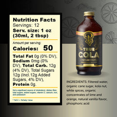 Pouring Portland Syrups True Cola to mix a fragrant, lower-sugar beverage