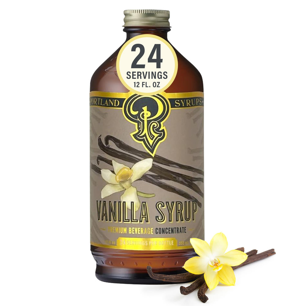 portland syrups vanilla syrup bottle with Tahitian vanilla flavor