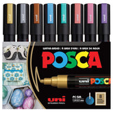 Posca markers 8-set gold on canvas for bold metallic accents
