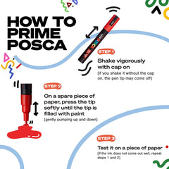 Posca markers 8-set silver on glass for sleek reflective details