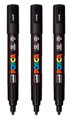 Posca PC-5M marker for black surface providing vivid, precise detailing
