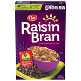Post Raisin Bran cereal with Sun-Maid raisins, chewy sweetness and fiber.