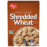 Post Wheat N Bran box on a kitchen counter signaling a fiber-rich breakfast