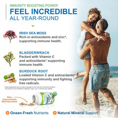 Power By Naturals Sea Moss Plus capsules close-up highlights compact daily dose.