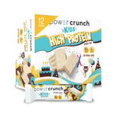 Power Crunch Birthday Cake bar on-pack features high protein and crisp wafer.