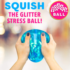 Power Your Fun Arggh stress ball blue in hand tactile play for concentration