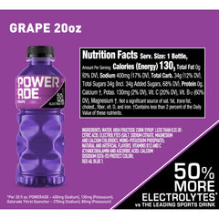 Powerade Grape bottle being poured during a workout