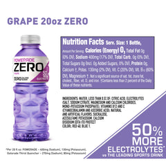 Powerade label close-up with vitamins C and B12.