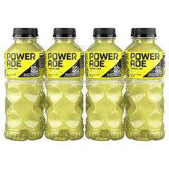 Powerade Lemon Lime bottle front showing electrolyte hydration for active workouts.