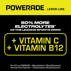 Powerade Lemon Lime bottle in a gym bag, a convenient hydration solution.