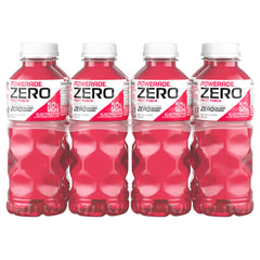 Powerade Zero Fruit Punch bottle front view for on-the-go hydration during workouts.