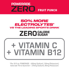 Powerade Zero Fruit Punch being poured into a glass after a workout for replenishment.
