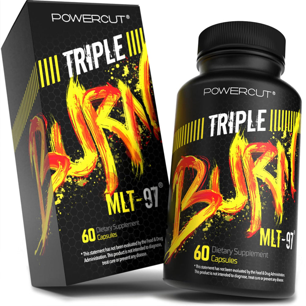 Powercut Triple MLT-97 bottle shown on a counter for daily use.