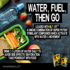 Powercut Triple MLT-97 capsules arranged for a simple daily routine.
